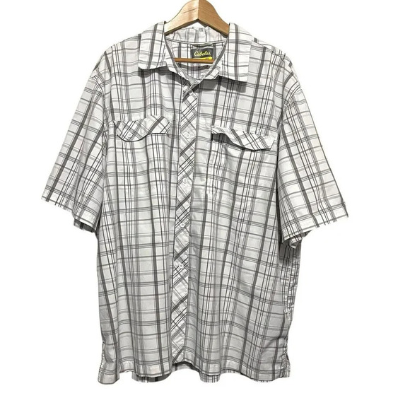 Cabelas Coolmax Vented Short Sleeve Button Down Shirt Size 2XL Fishing - Picture 1 of 6
